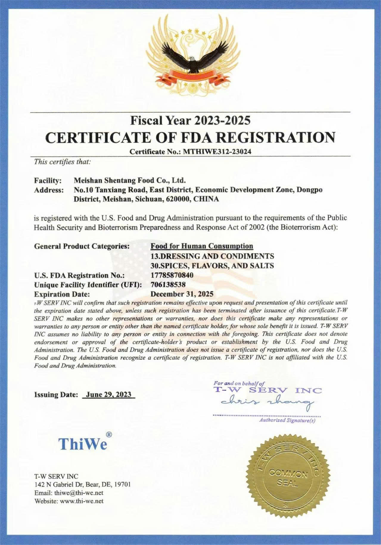 U.S. FDA Registration